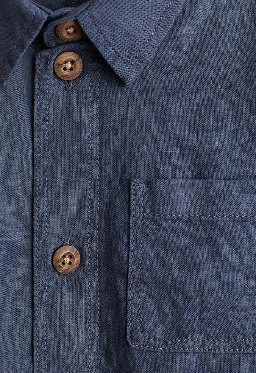H&M - Linen overshirt - dark blue
