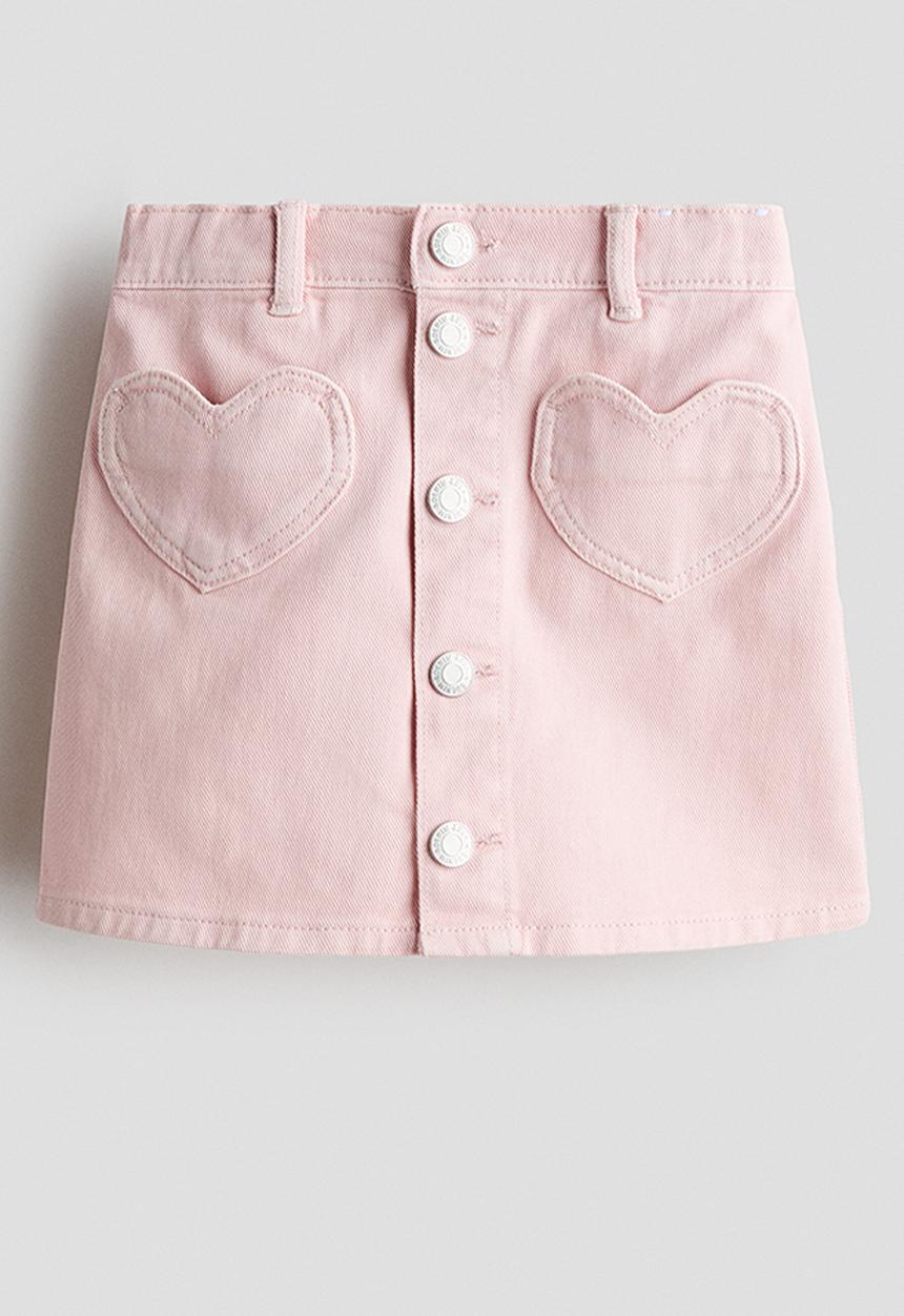 H&M - A-line denim skirt - light pink