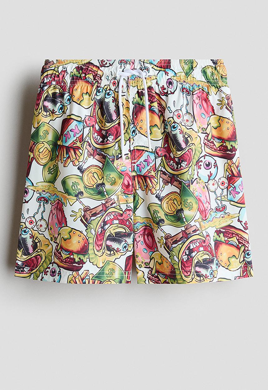 H&M - Printed swim shorts - white/spongebob