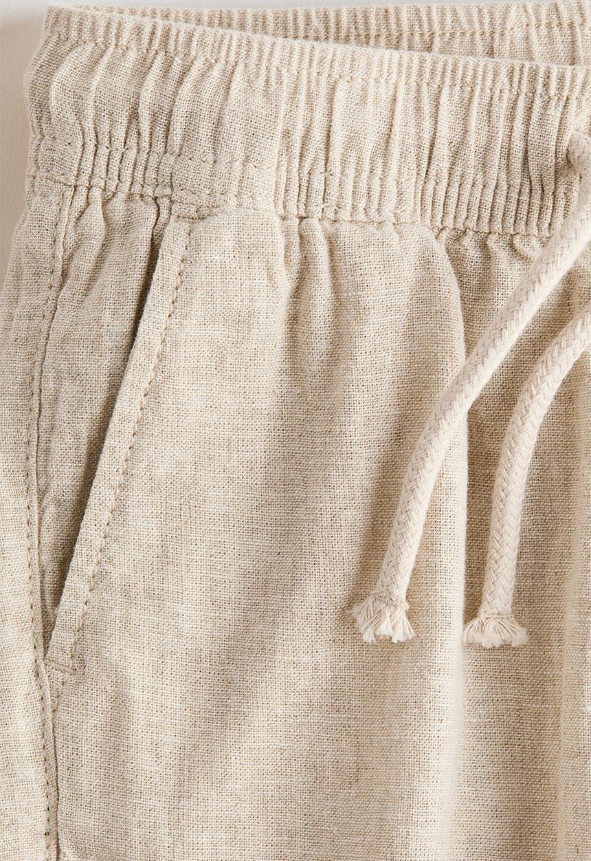 H&M - Linen-blend trousers - light beige