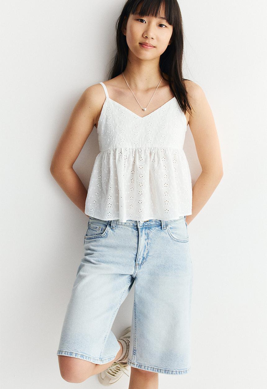 H&M - Peplum strappy top - white