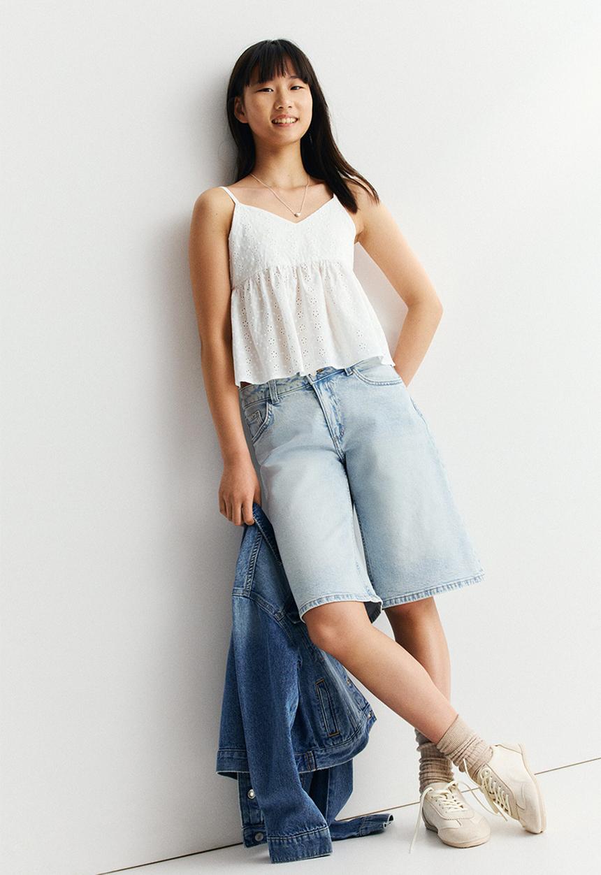H&M - Peplum strappy top - white