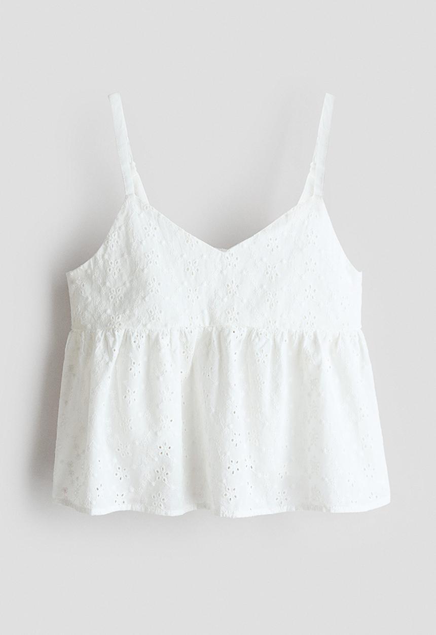 H&M - Peplum strappy top - white