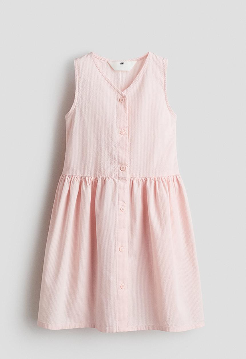 H&M - Sleeveless seersucker dress - light pink