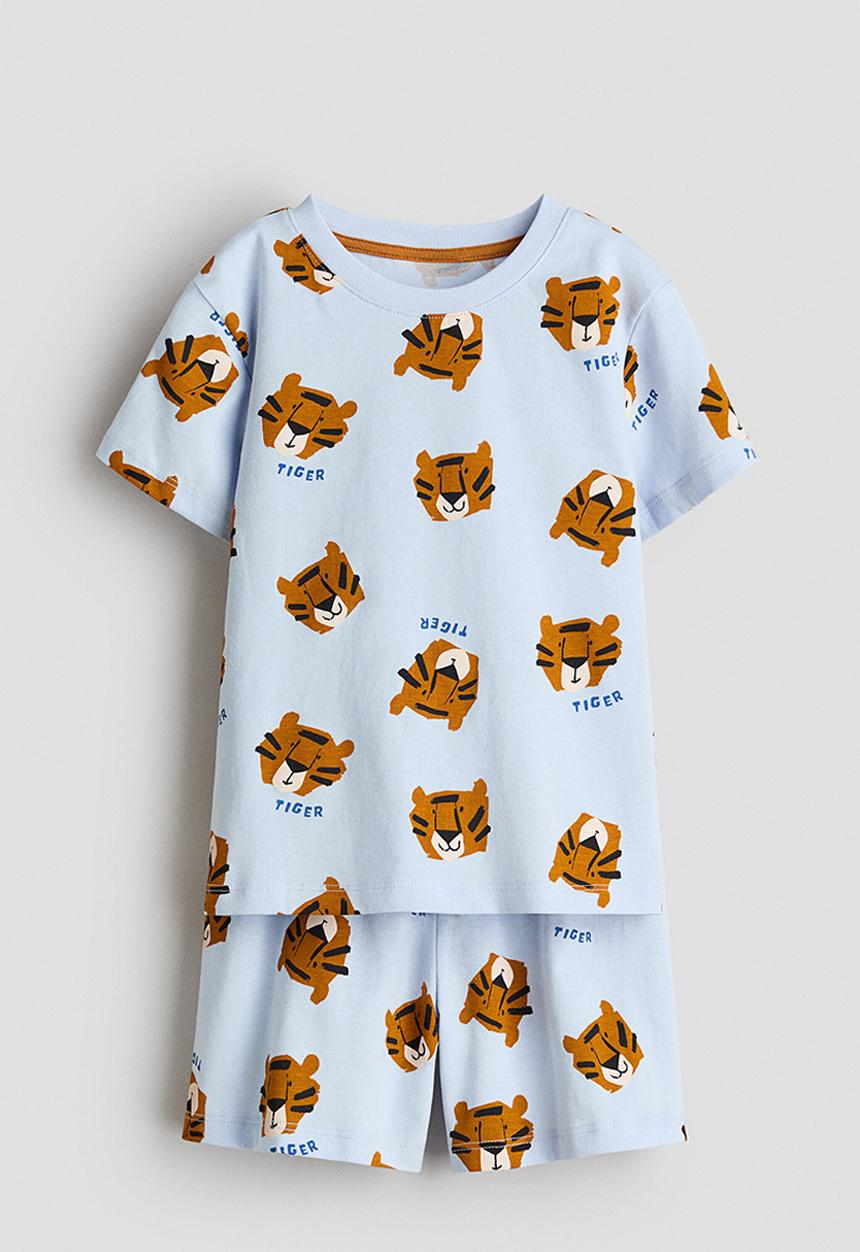 H&M - Printed pyjamas - light blue/tigers