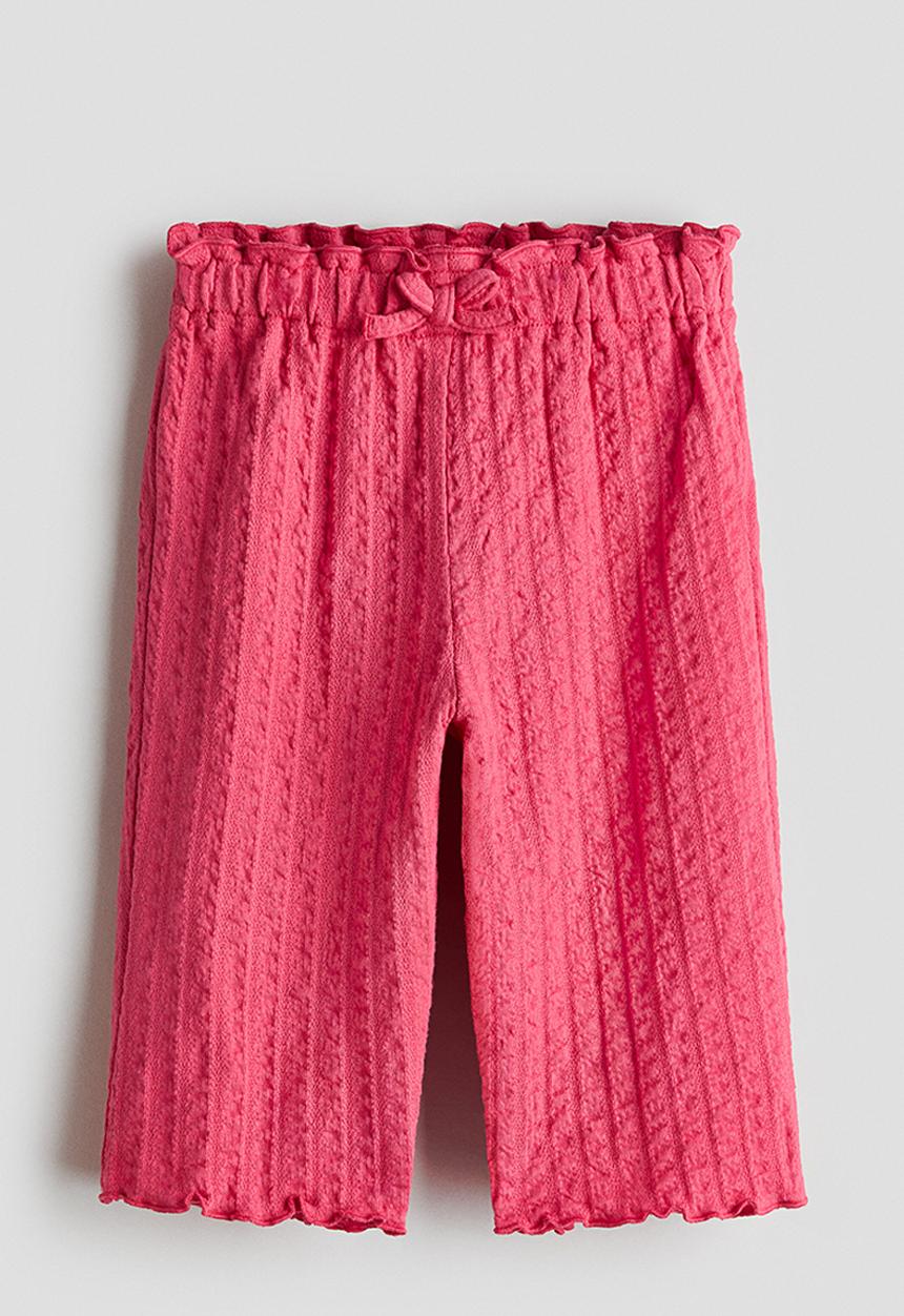 H&M - Textured jersey trousers - raspberry pink