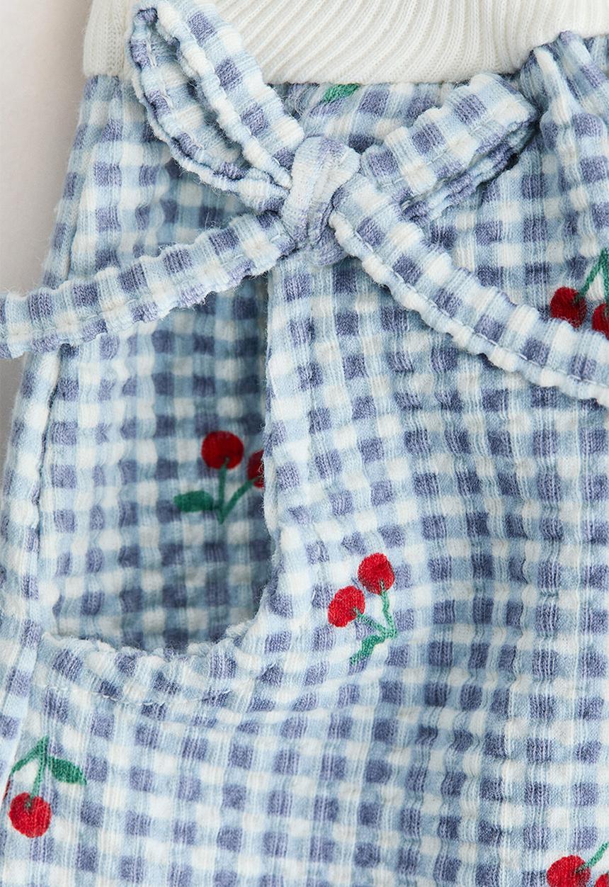 H&M - Textured jersey dress - light blue/checked