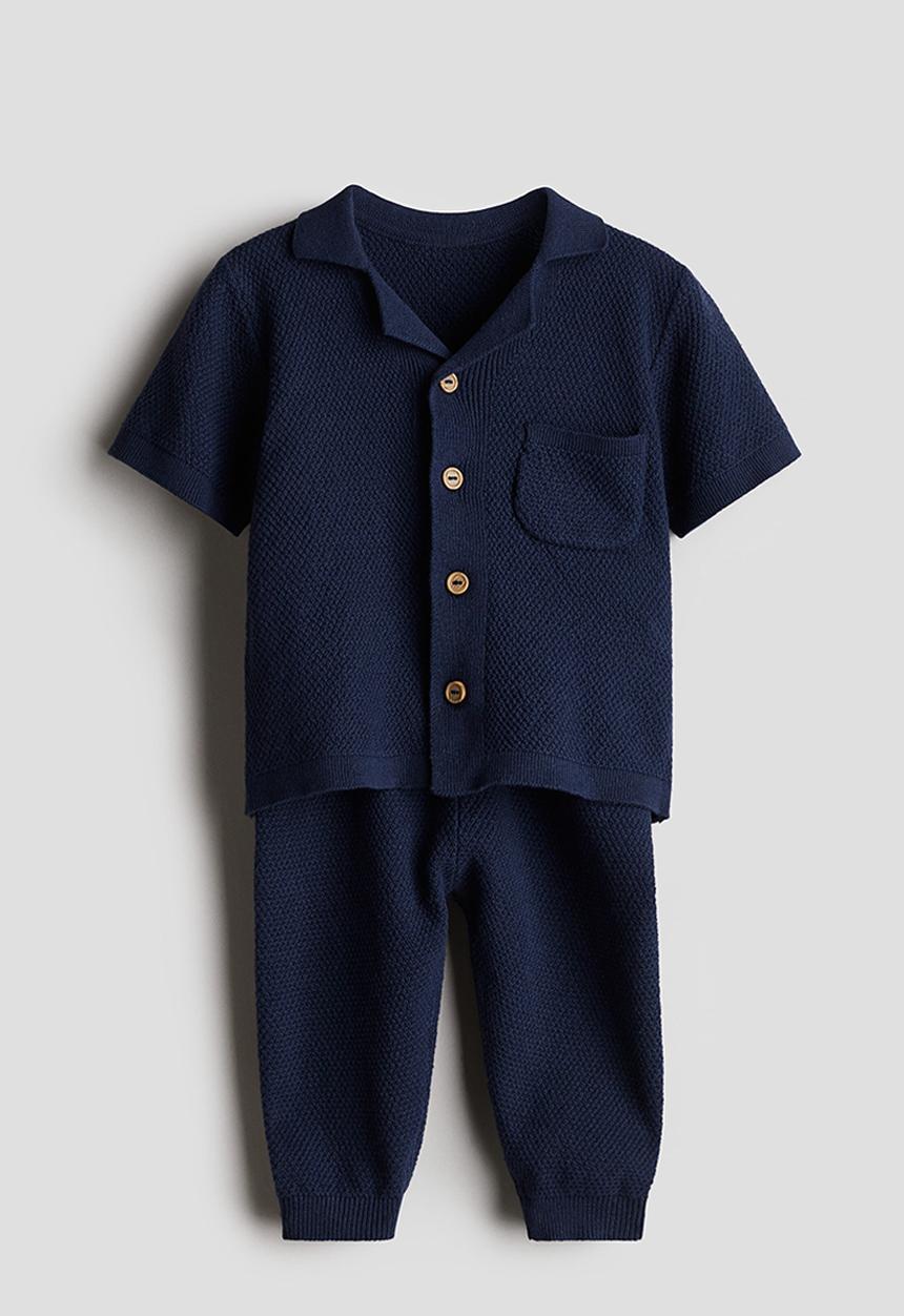 H&M - 2-Piece cotton-knit set - navy blue