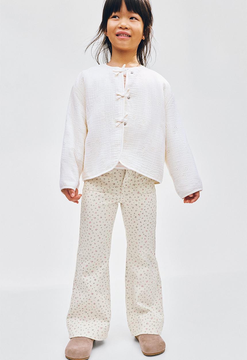 H&M - Flared jeans - cream/floral