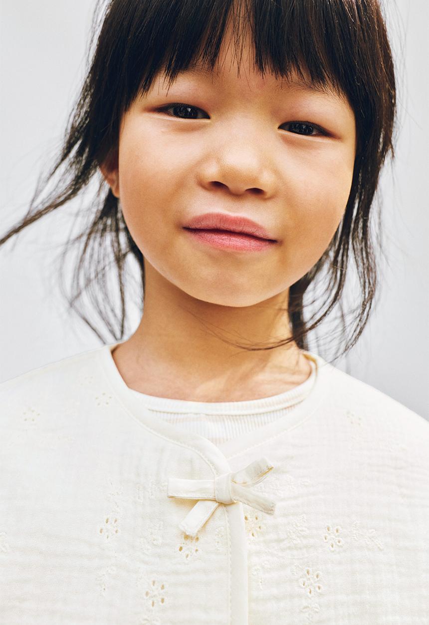 H&M - Bow-detail muslin jacket - cream
