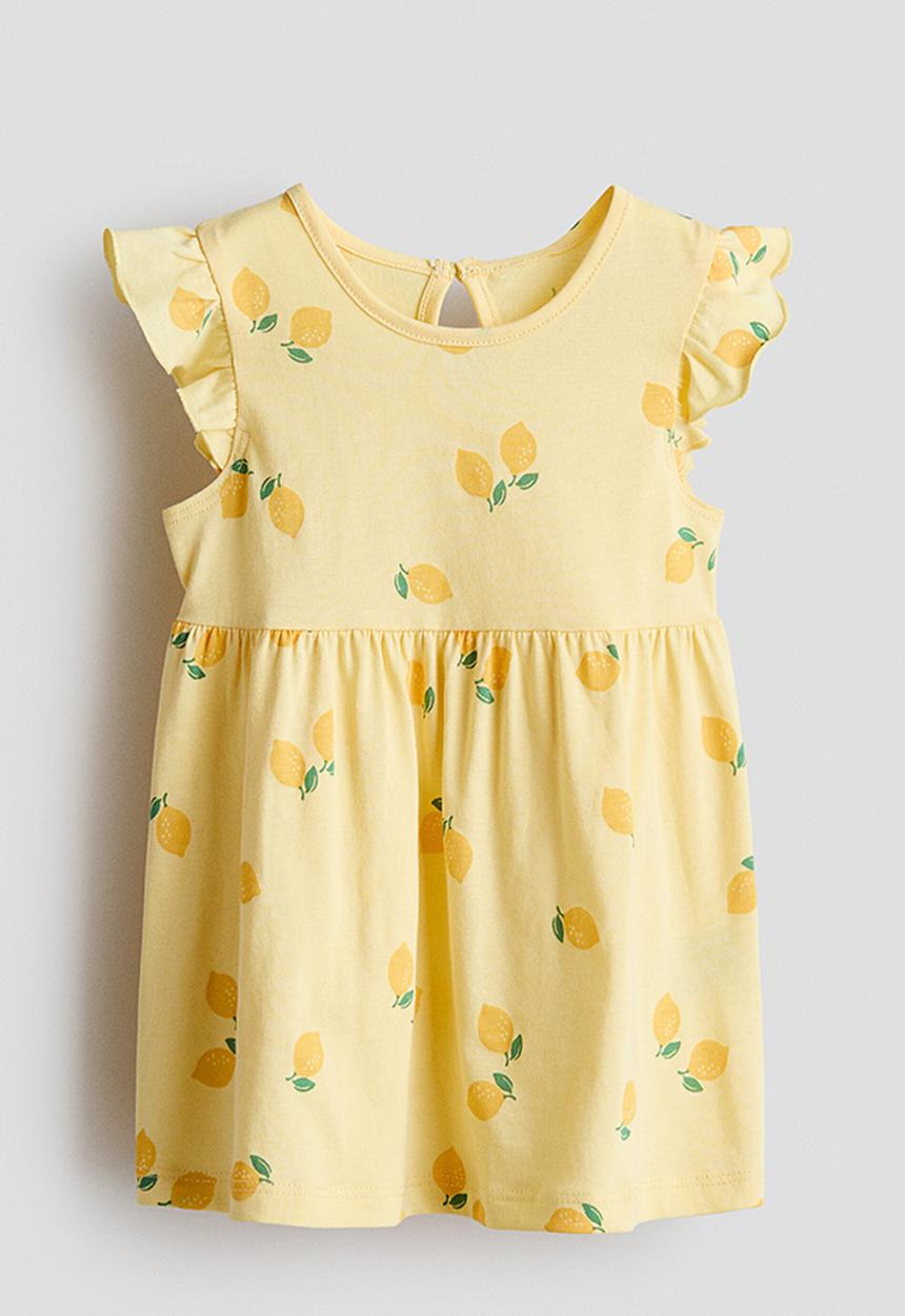 H&M - Cotton dress - yellow/lemons