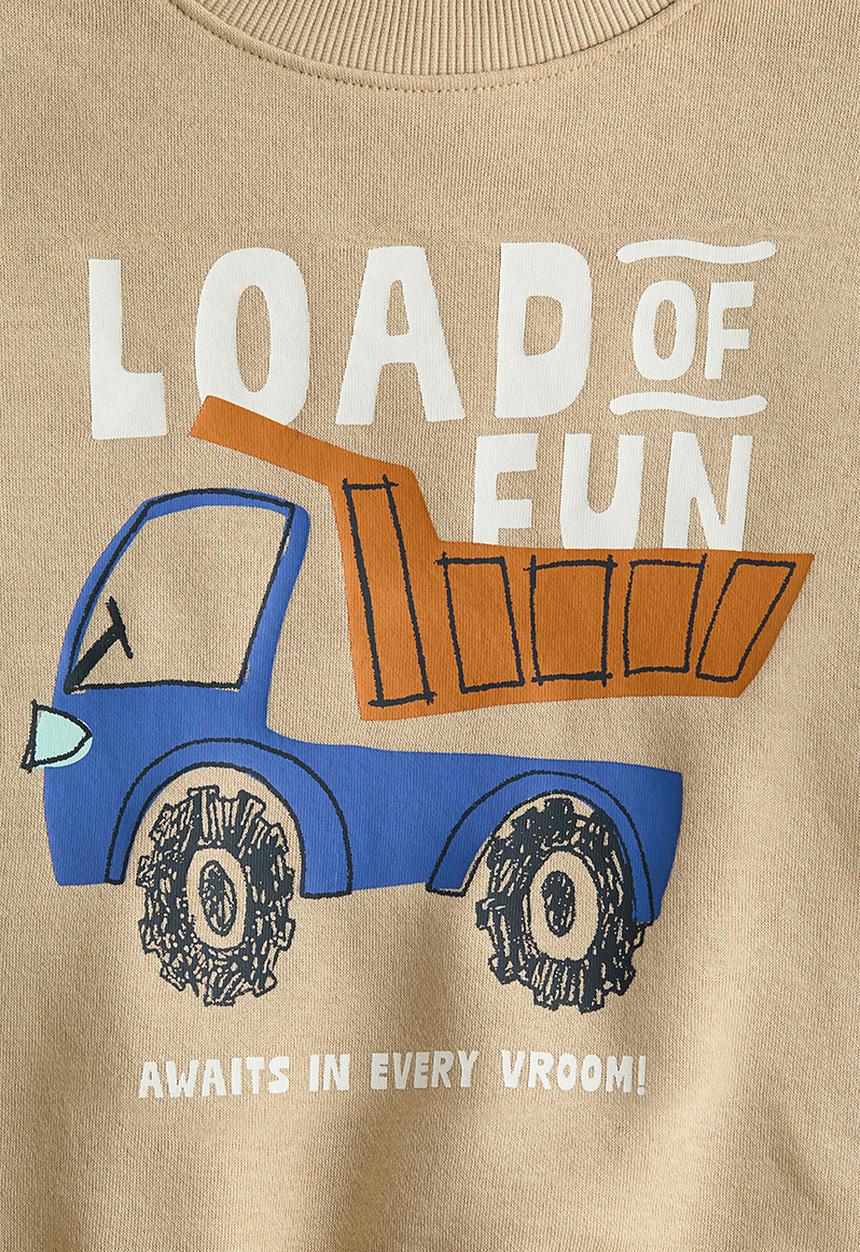 H&M - Printed sweatshirt - beige/tipper truck