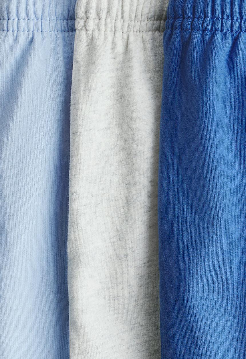 H&M - 3-pack cotton jersey shorts - blue/light blue