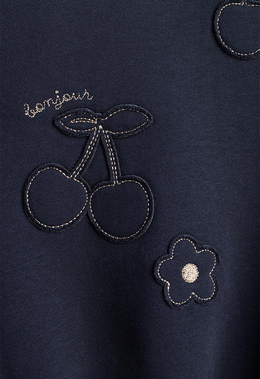 H&M - Motif-detail sweatshirt - navy blue/cherries