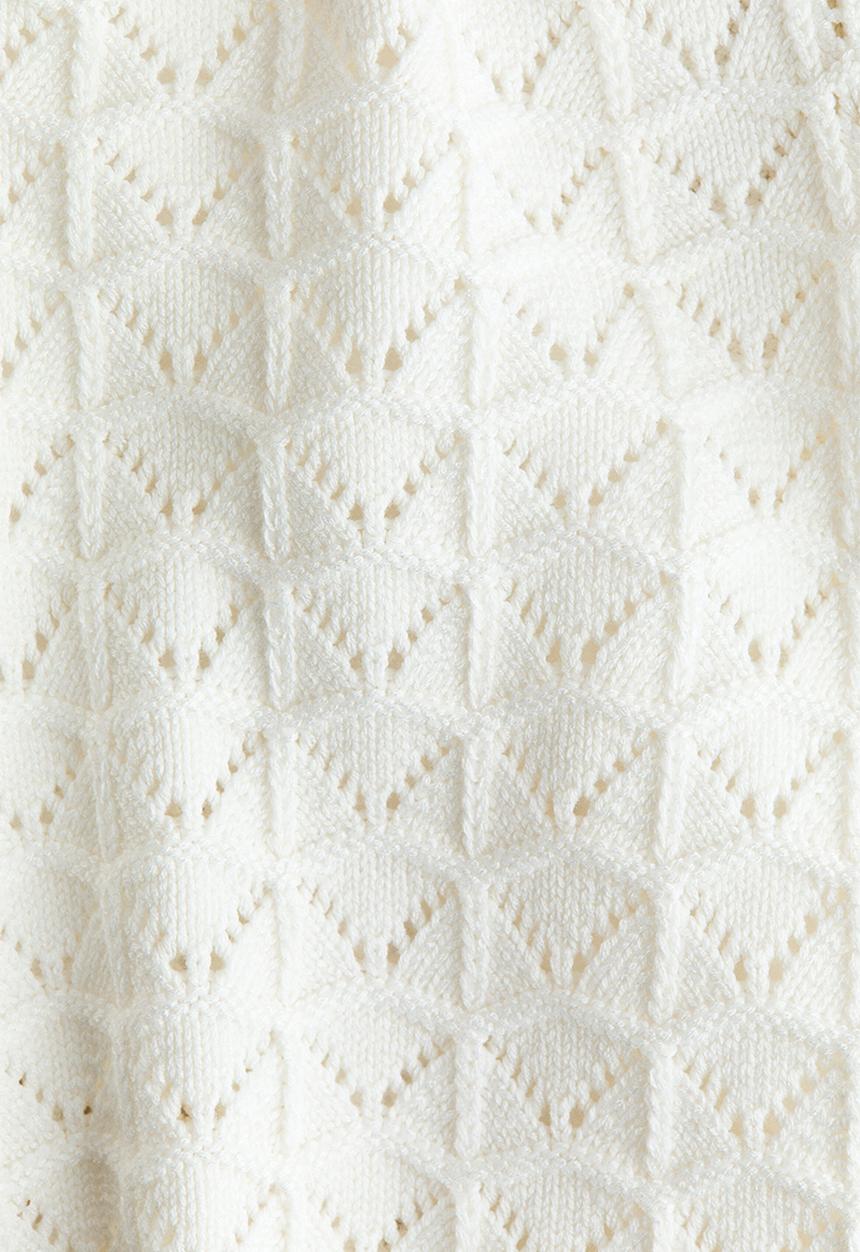 H&M - Crochet-look pointelle-knit top - cream