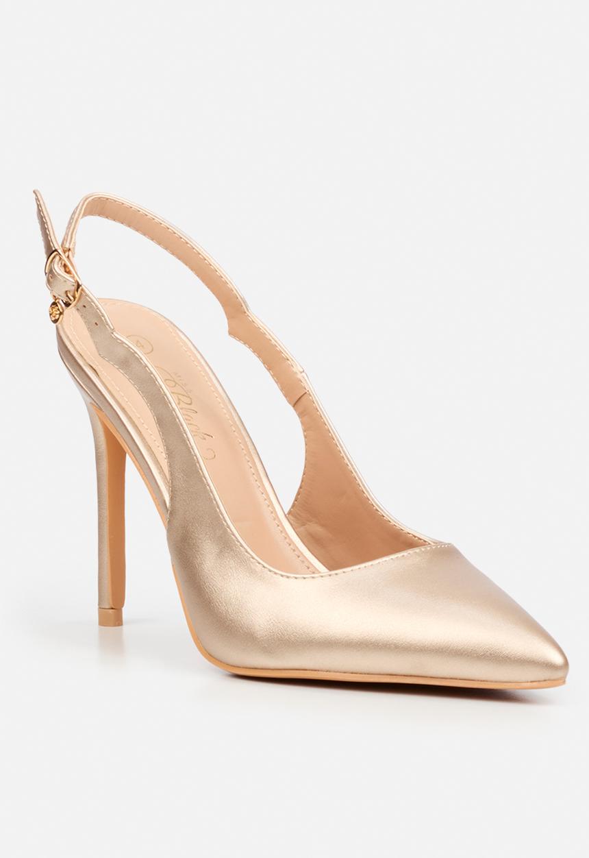 Miss Black - Lola 85 scallop slingback heel - champagne