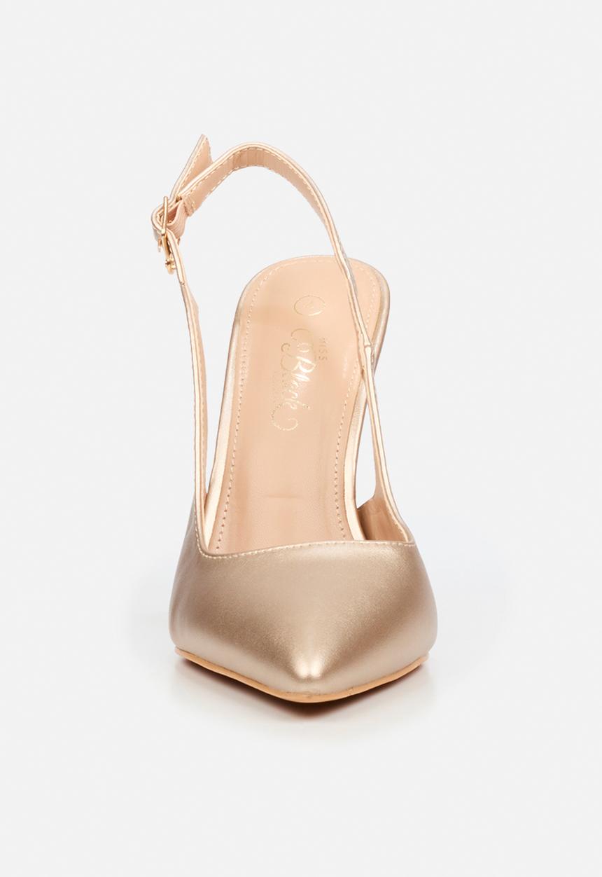 Miss Black - Lola 85 scallop slingback heel - champagne