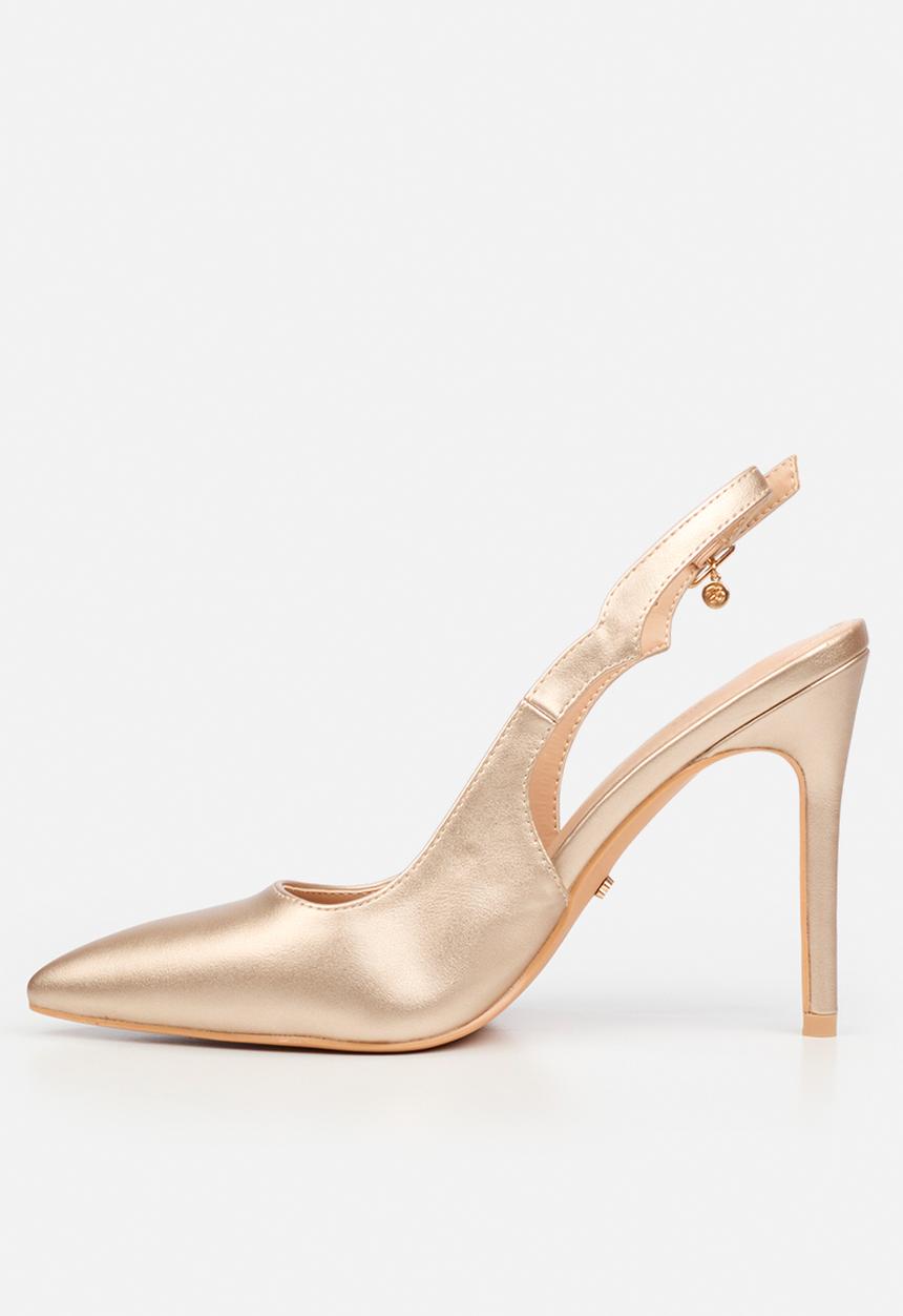 Miss Black - Lola 85 scallop slingback heel - champagne