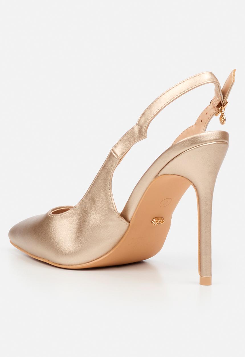 Miss Black - Lola 85 scallop slingback heel - champagne