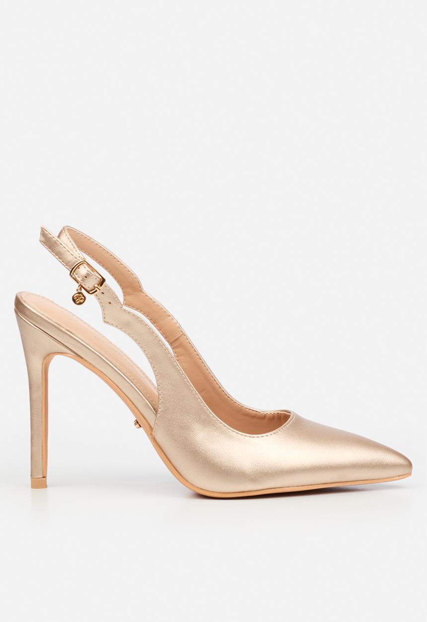 Miss Black - Lola 85 scallop slingback heel - champagne