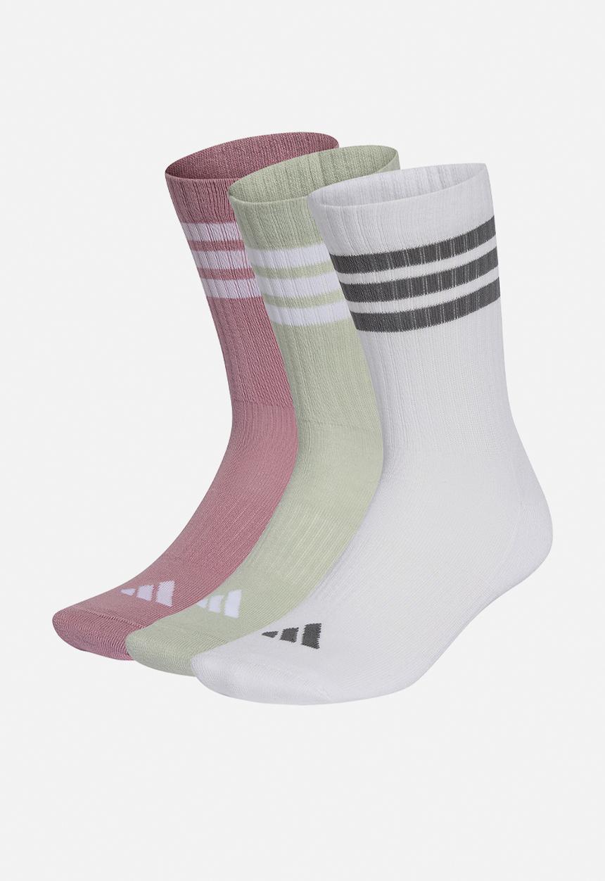 adidas Performance - 3-Stripe ESS C Crew  3-Pack - magic mauve/white/halo green/grey four