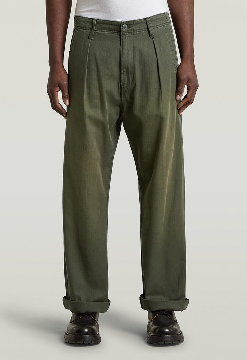 G-STAR - Boulder Pleated Chino Relaxed Straight - Asfalt