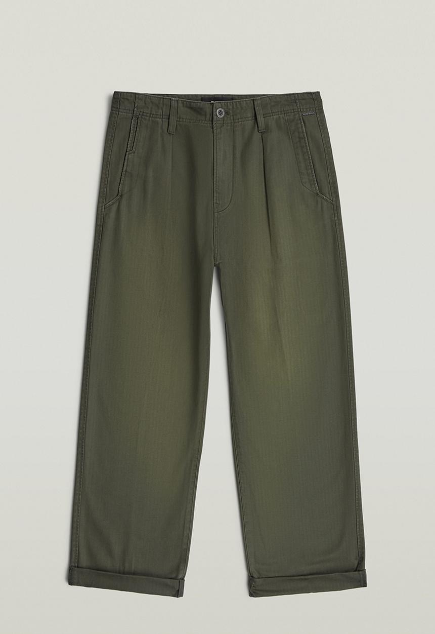 G-STAR - Boulder Pleated Chino Relaxed Straight - Asfalt