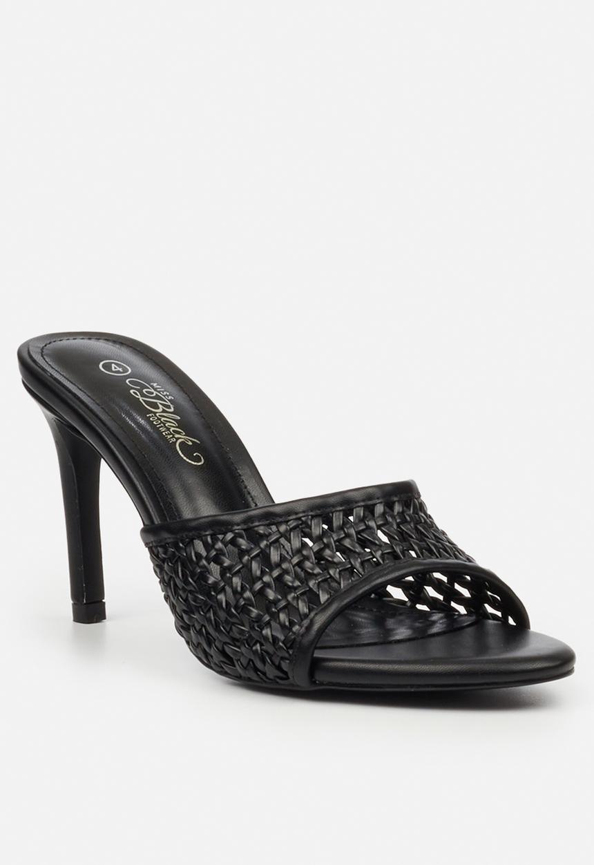 Miss Black - Nelly 8 macrame heel - black