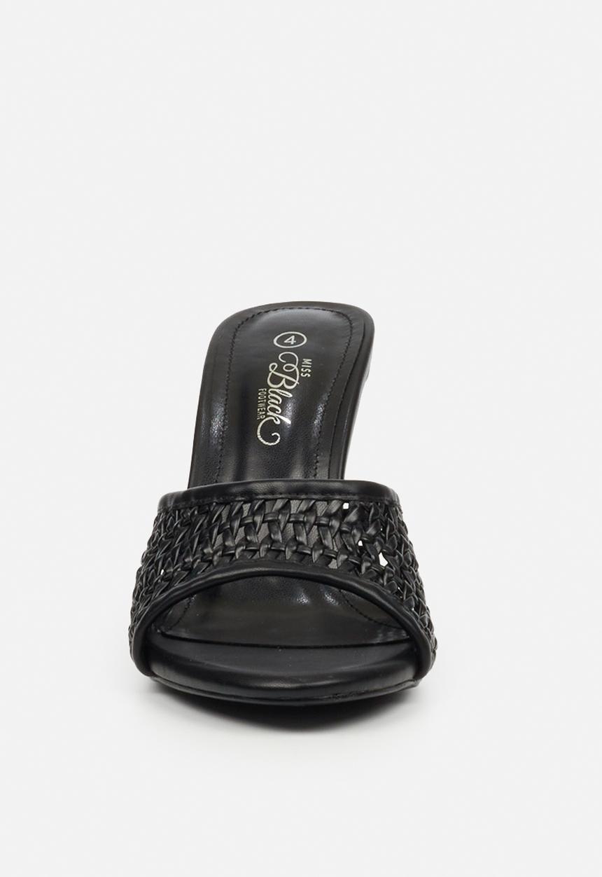Miss Black - Nelly 8 macrame heel - black