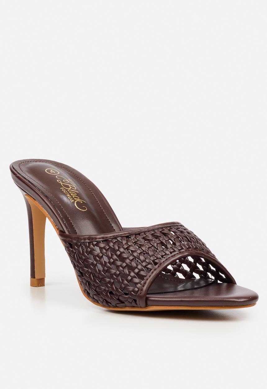 Miss Black - Nelly 8 macrame heel - chocolate