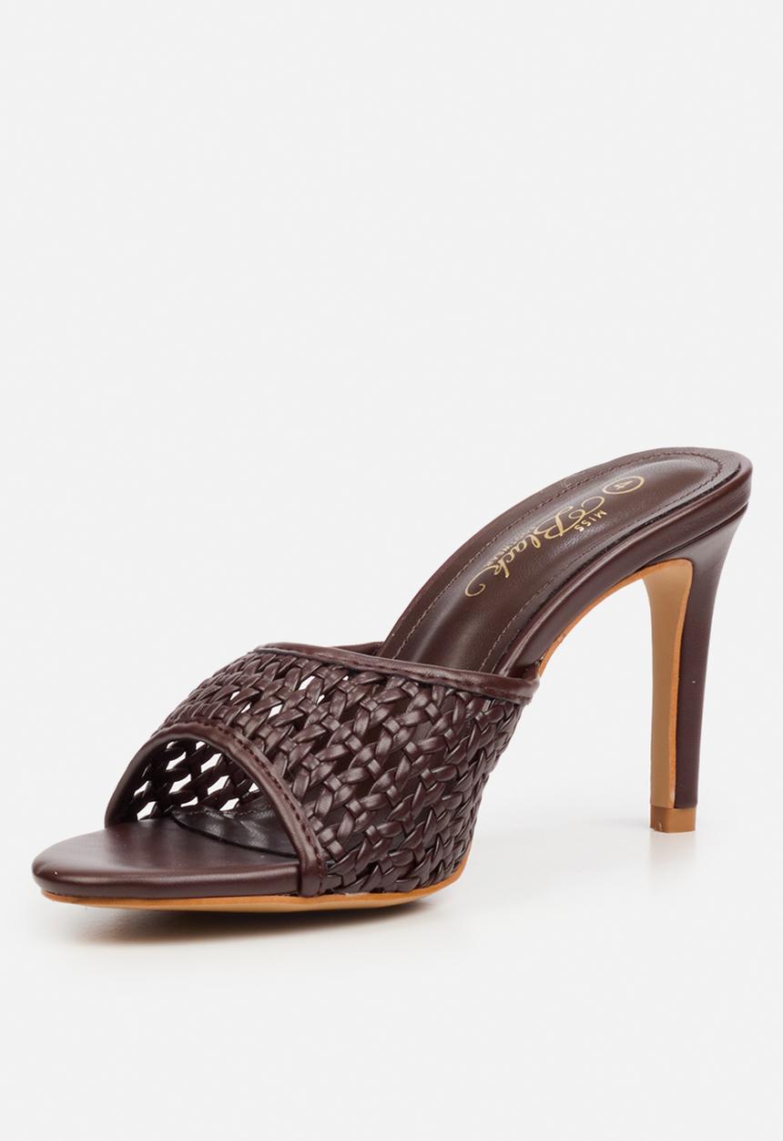 Miss Black - Nelly 8 macrame heel - chocolate