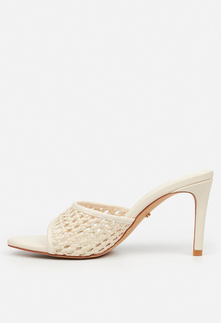 Miss Black - Nelly 8 macrame heel - ivory
