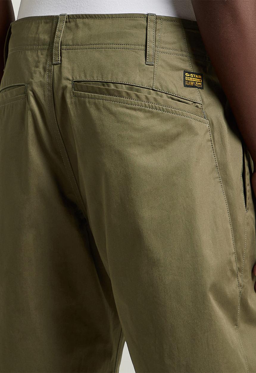 G-STAR - Helsinki Pleated Loose Tapered Chino - Dark Khaki