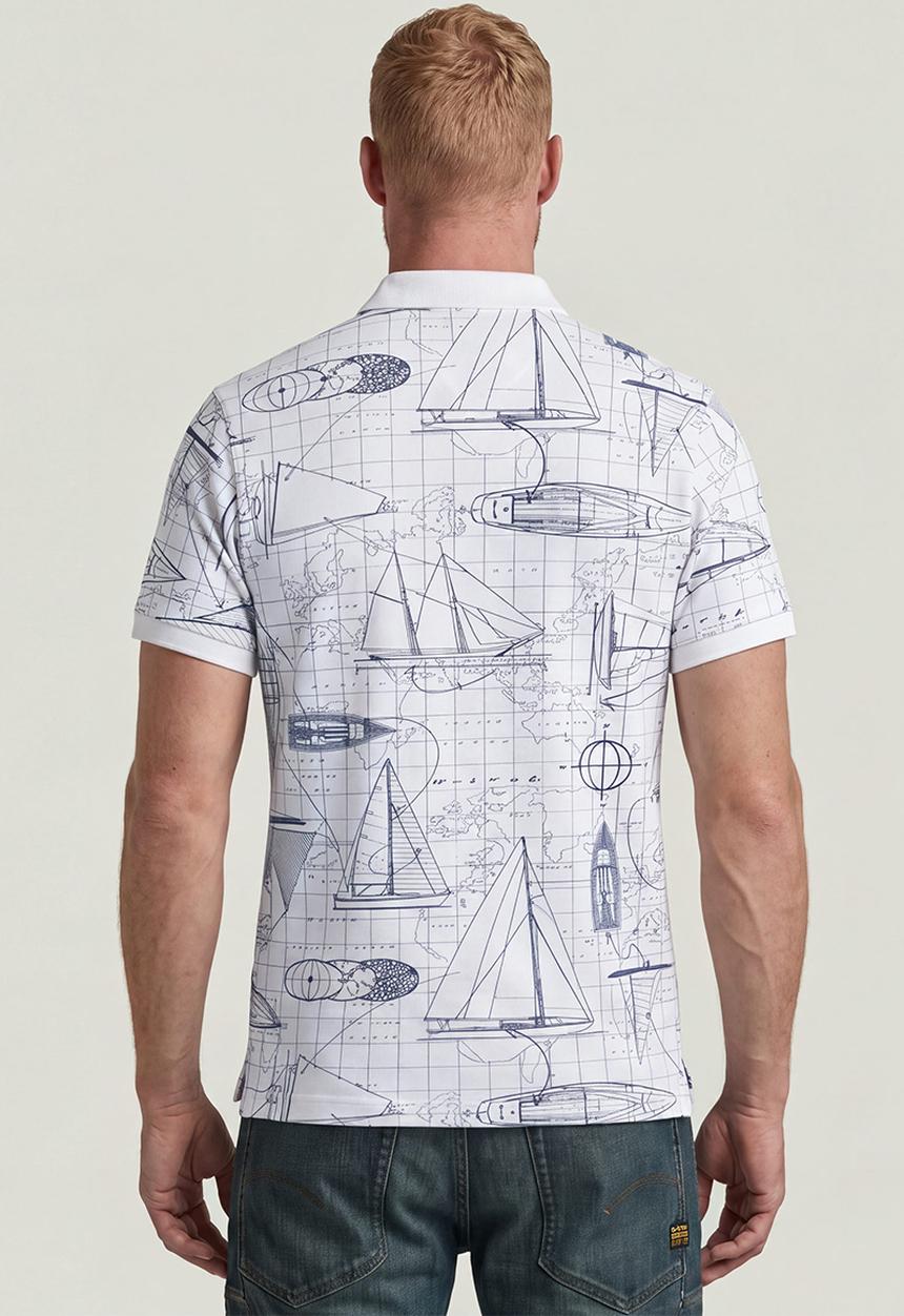 G-STAR - Dunda Slim Aop Polo - White
