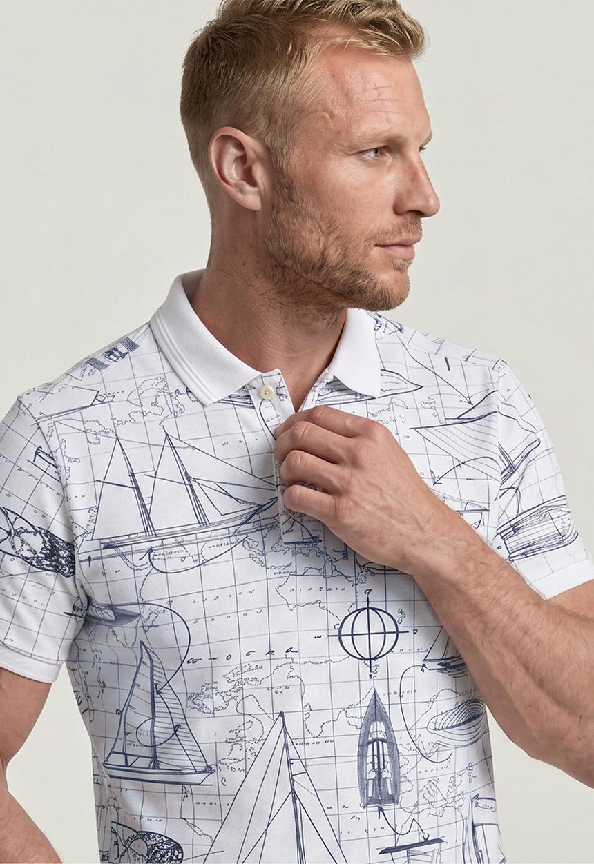G-STAR - Dunda Slim Aop Polo - White