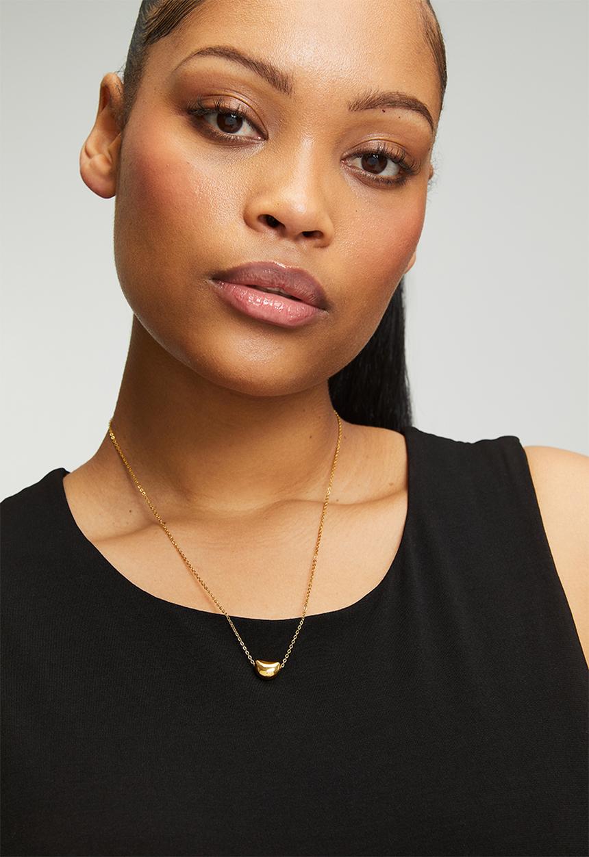 Rubi - Waterproof Pendant Necklace - Gold Plated Bean