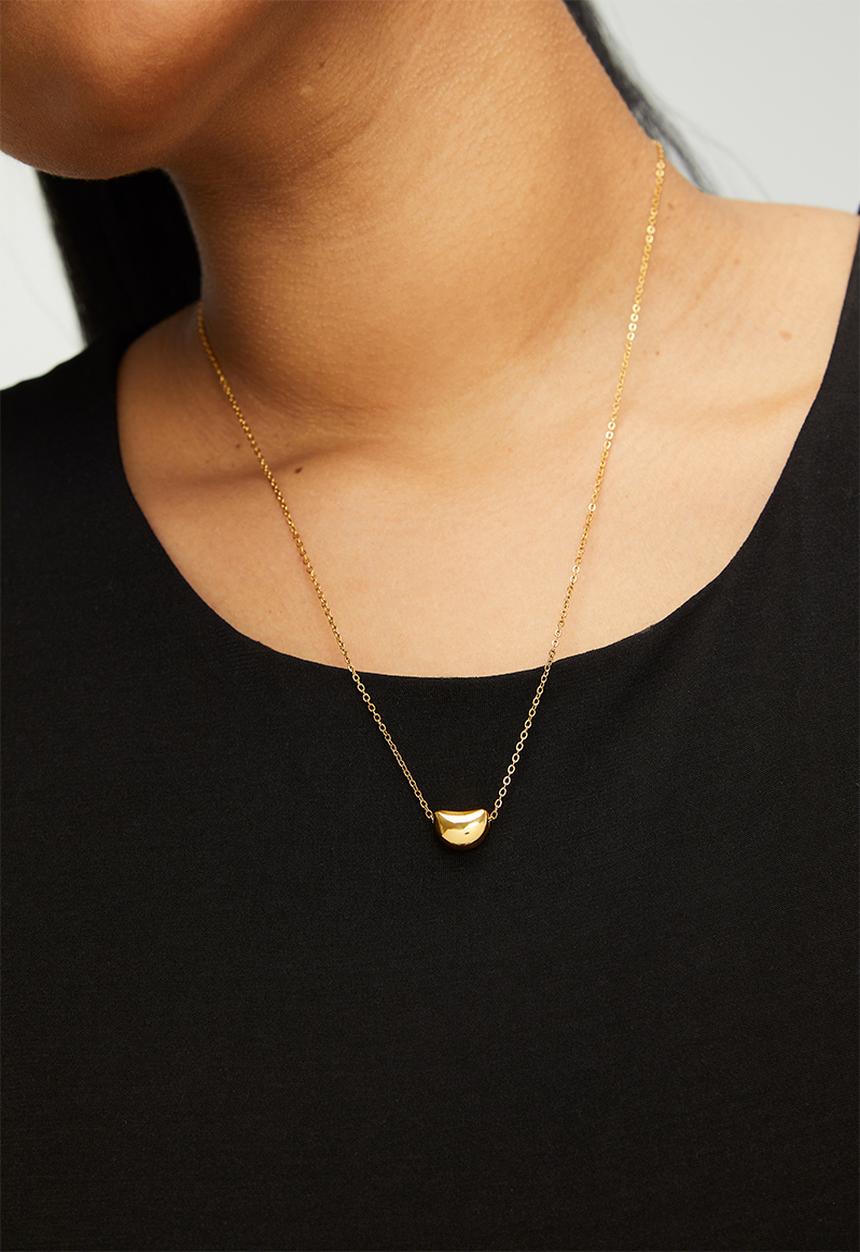 Rubi - Waterproof Pendant Necklace - Gold Plated Bean