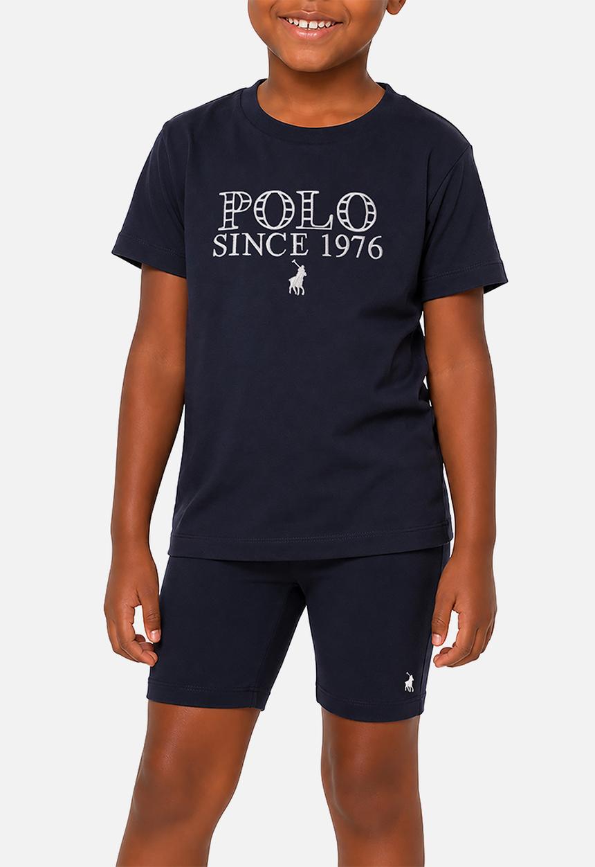 POLO - Girls Isla Embroidered Short Sleeve Tee - Navy