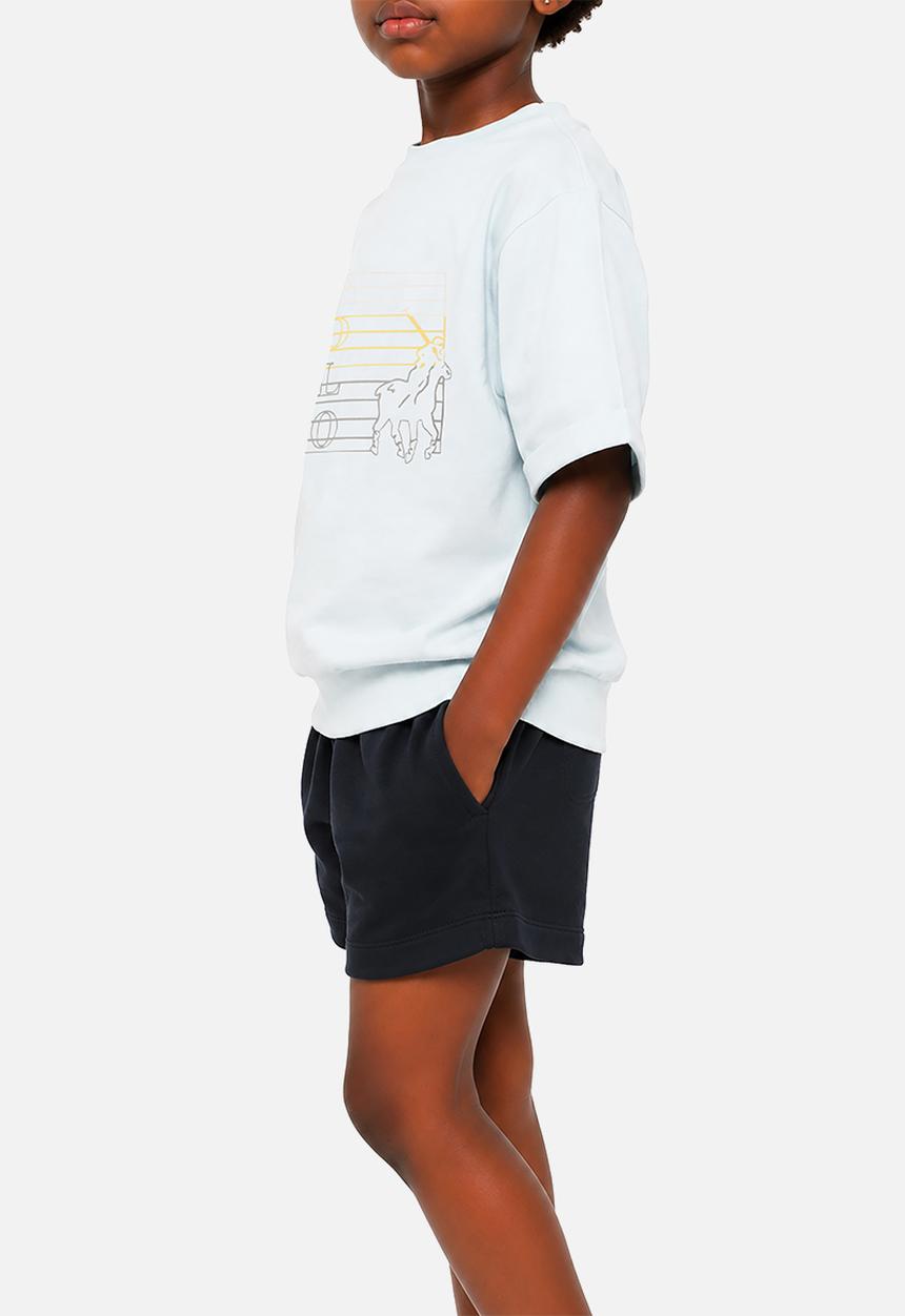 POLO - Girls Isabella Printed Blouson Short Sleeve Tee - Ice Blue