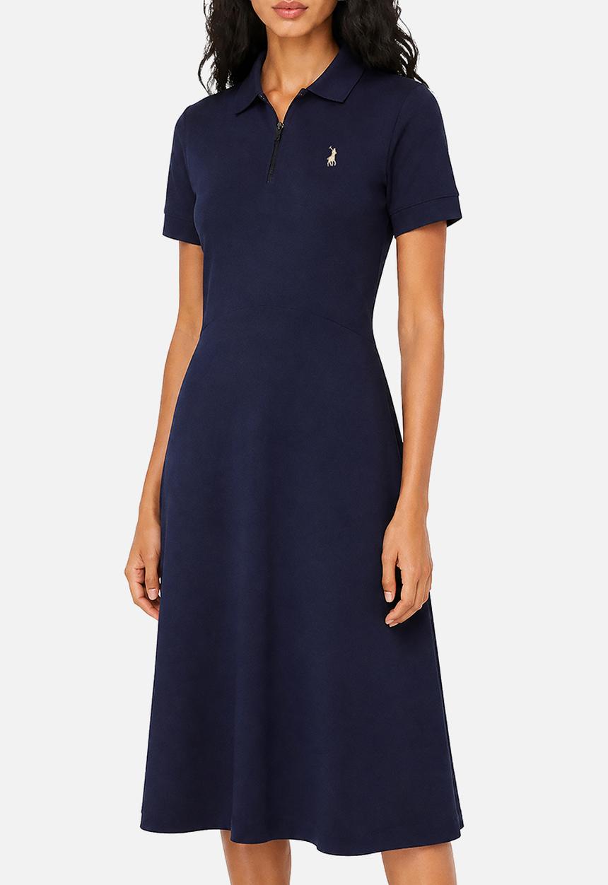 POLO - Wmn Emily Short Sleeve Fit & Flare Golfer Dress - Carbon