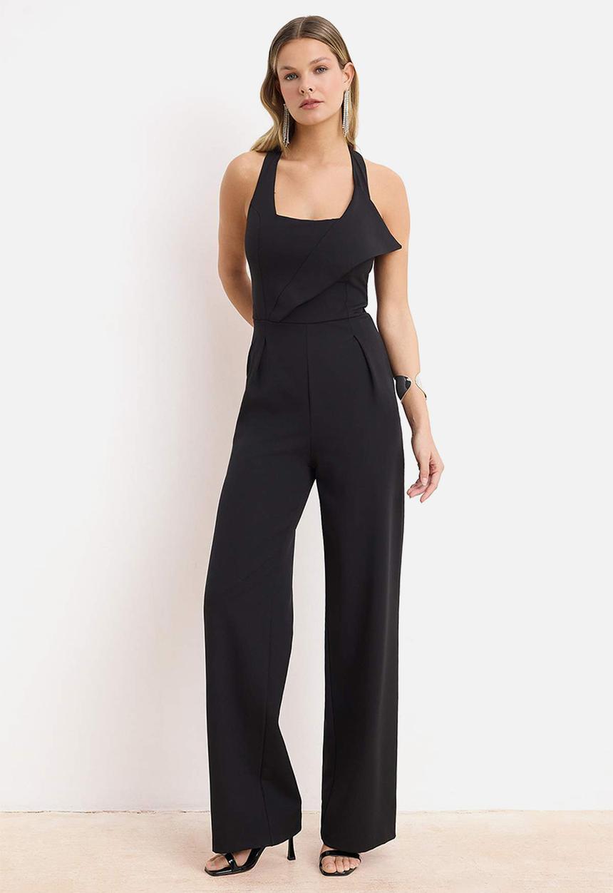 Trendyol - Halter Neck Jumpsuit - Black