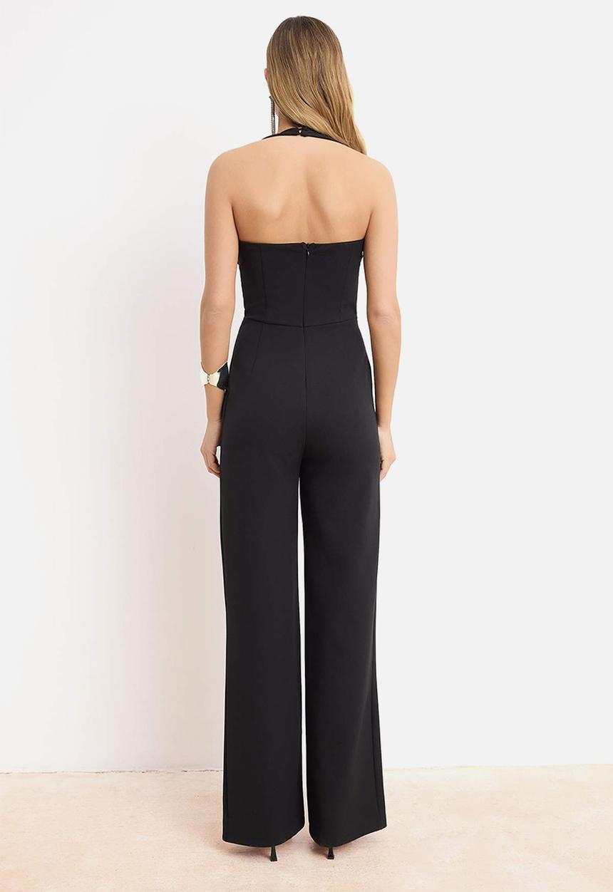 Trendyol - Halter Neck Jumpsuit - Black
