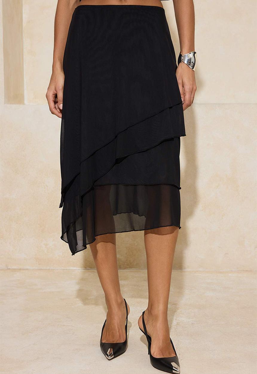 Trendyol - Midi Skirt - Black
