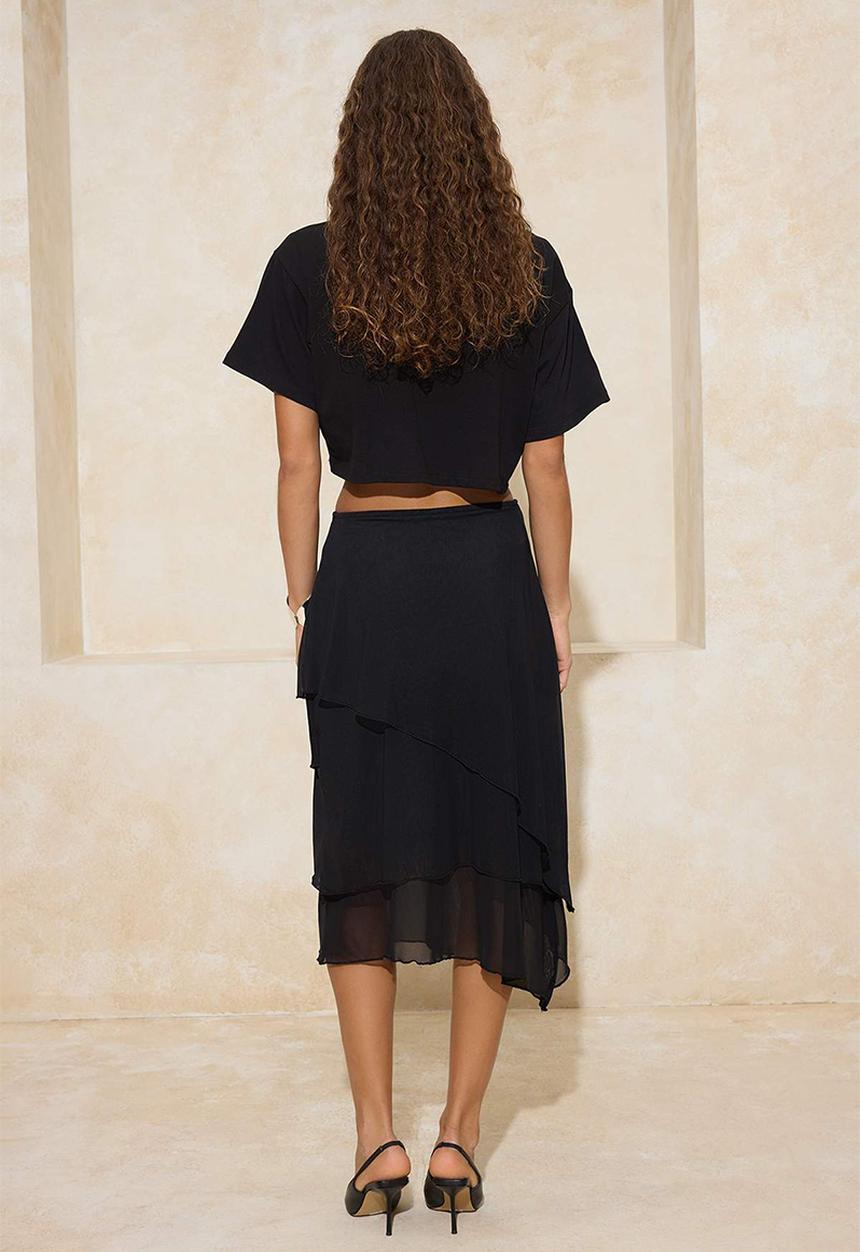 Trendyol - Midi Skirt - Black