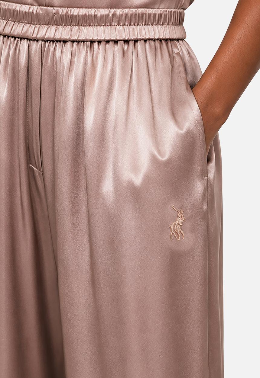 POLO - Wmn Gia Elasticated Wide Leg Pants - Mushroom