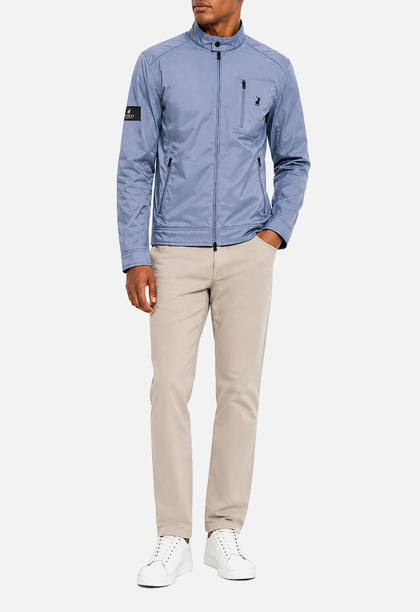 POLO - Mens PJC Long Sleeve Quilted Biker Jacket - Blue
