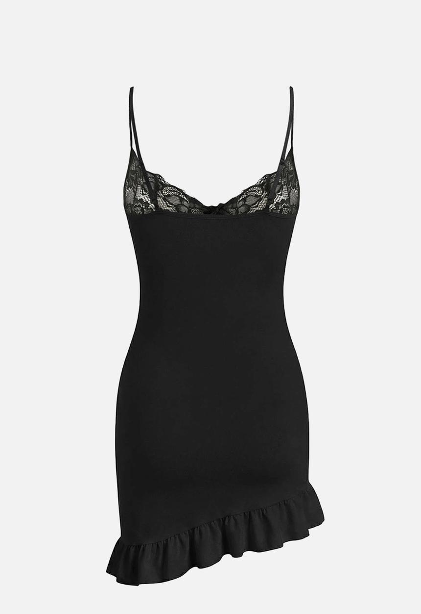 Trendyol - Ruched babydollnightgown - black