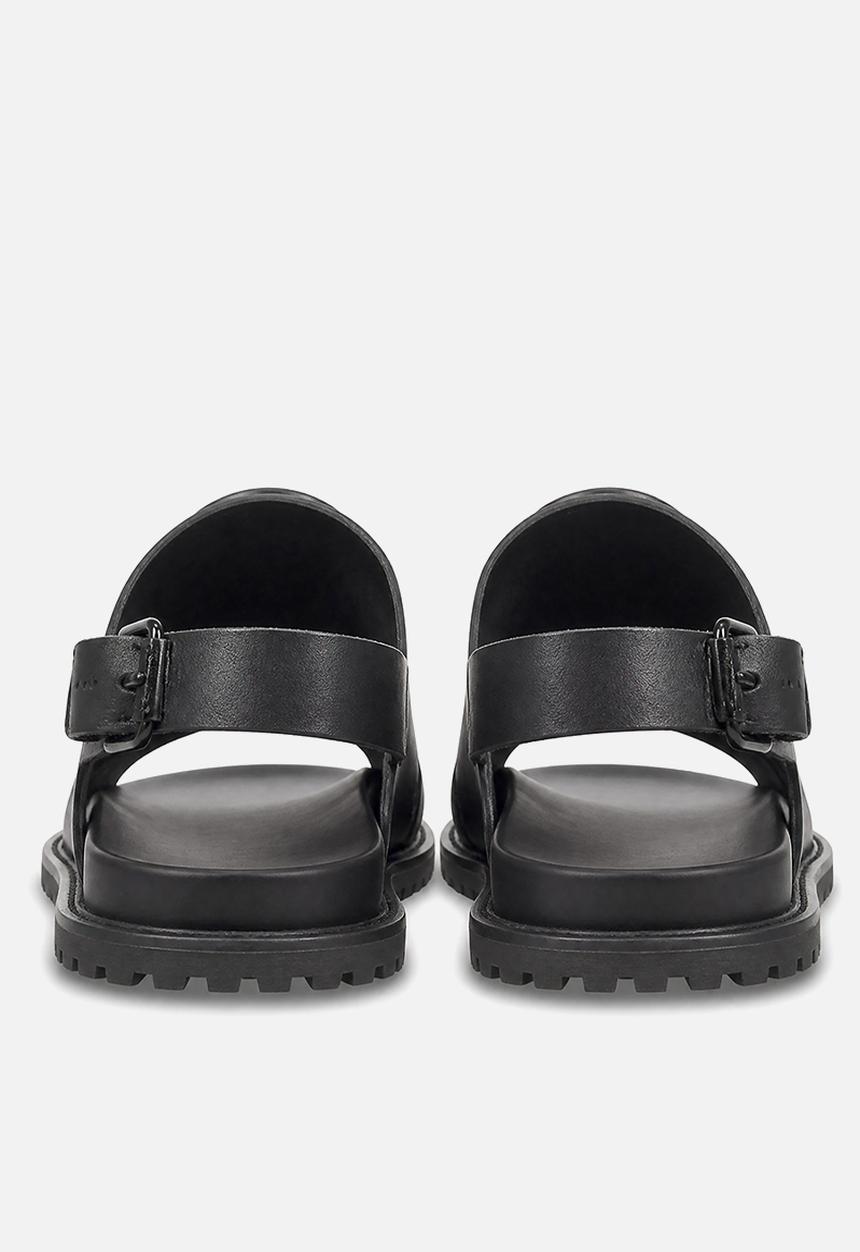 POLO - Moulded Leather Trim Sandal - Black
