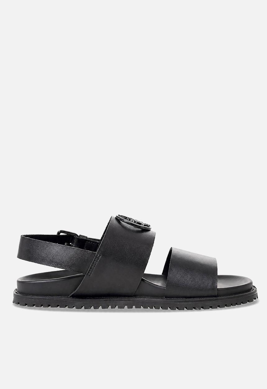 POLO - Moulded Leather Trim Sandal - Black