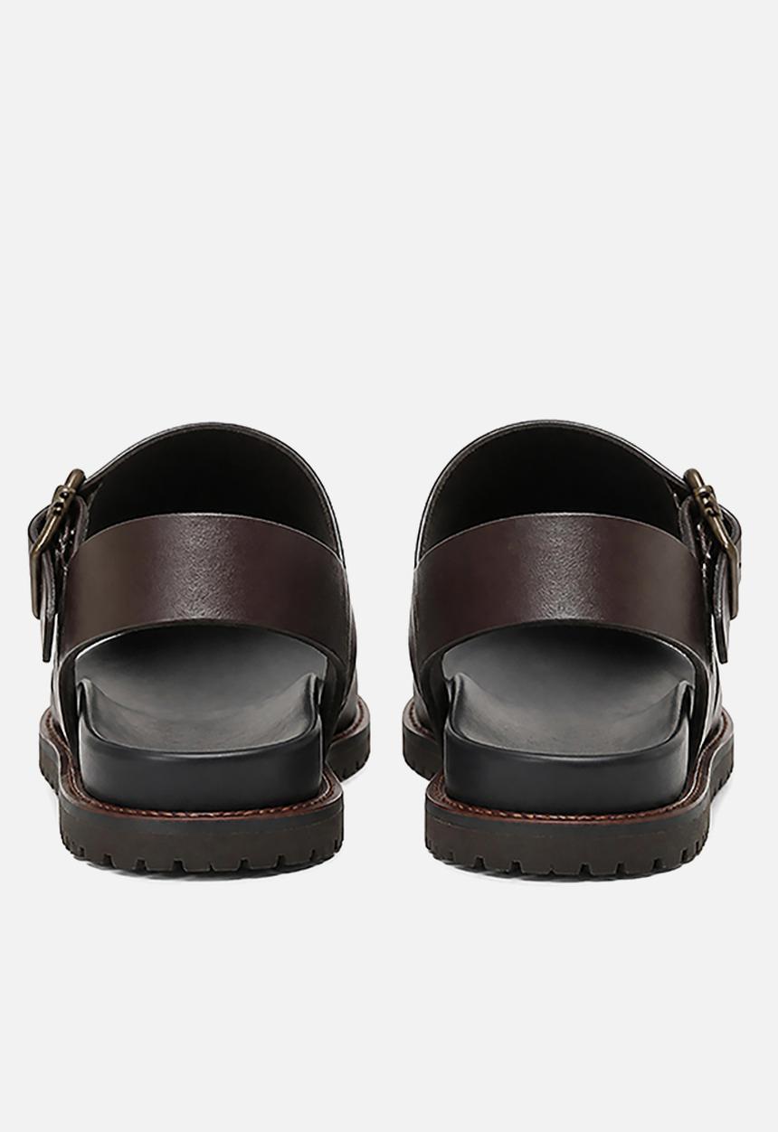 POLO - Moulded Leather Trim Sandal - Brown